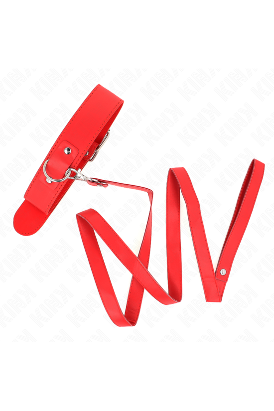 KINK - COLLANA CON CINTURA 116 CM ROJO CINTURINO REGOLABILE 32-50 CM X 8 CM