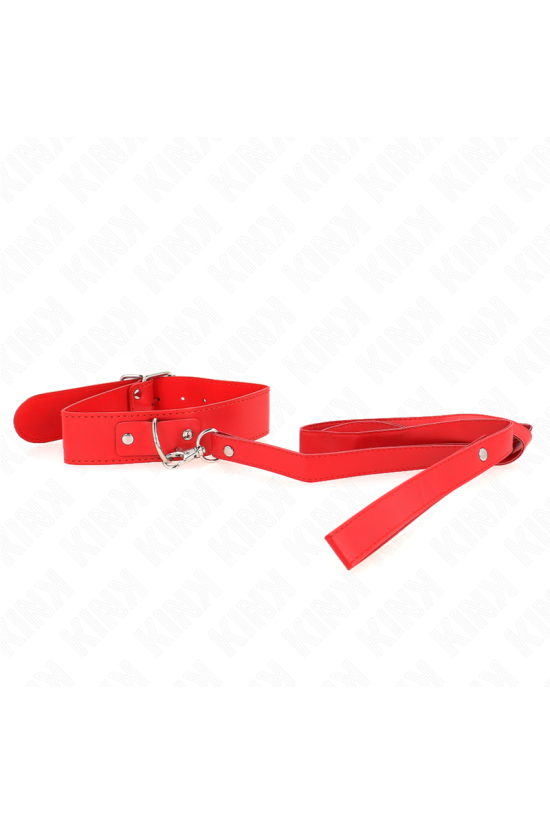 KINK - COLLANA CON CINTURA 116 CM ROJO CINTURINO REGOLABILE 32-50 CM X 8 CM