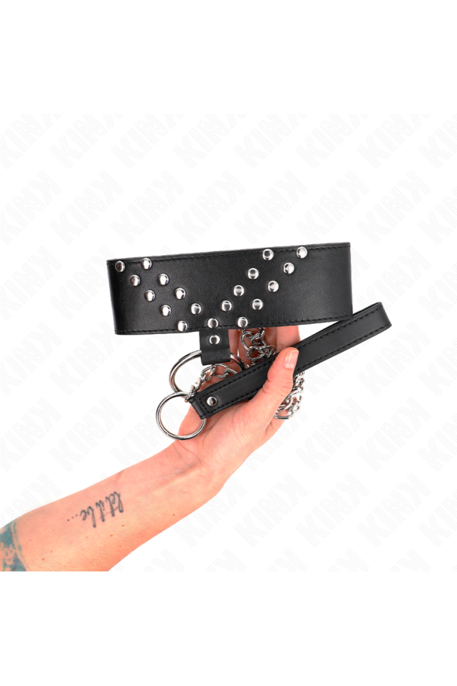 KINK - COLLANA CON CINTURA 65 CM CON RIVETTO A V REGOLABILE 36-43 CM X 5 CM