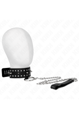 KINK - COLLANA CON GUINZAGLIO 65 CM CON BORCHIE IN ARGENTO MODELLO 1 REGOLABILE 36-43 CM X 5 CM