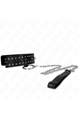 KINK - COLLANA CON GUINZAGLIO 65 CM CON BORCHIE IN ARGENTO MODELLO 1 REGOLABILE 36-43 CM X 5 CM