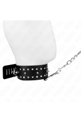 KINK - COLLANA CON GUINZAGLIO 65 CM CON BORCHIE IN ARGENTO MODELLO 1 REGOLABILE 36-43 CM X 5 CM