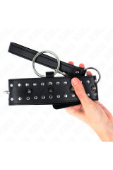 KINK - COLLANA CON GUINZAGLIO 65 CM CON BORCHIE IN ARGENTO MODELLO 1 REGOLABILE 36-43 CM X 5 CM