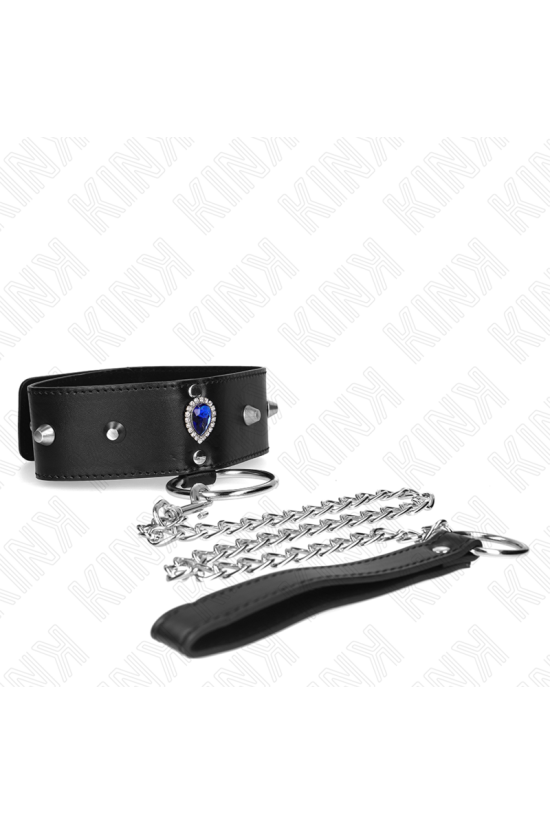 KINK - COLLANA 65 CM CON CINTURINO CON DIAMANTI BLU REGOLABILE 36-43 CM X 5 CM