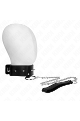 KINK - COLLANA 65 CM CON GUINZAGLIO CON BORCHIE ARGENTO MODELLO 2 REGOLABILE 36-43 CM X 5 CM