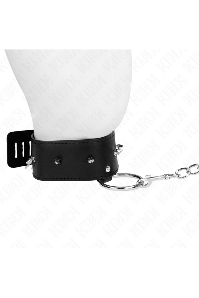 KINK - COLLANA 65 CM CON GUINZAGLIO CON BORCHIE ARGENTO MODELLO 2 REGOLABILE 36-43 CM X 5 CM