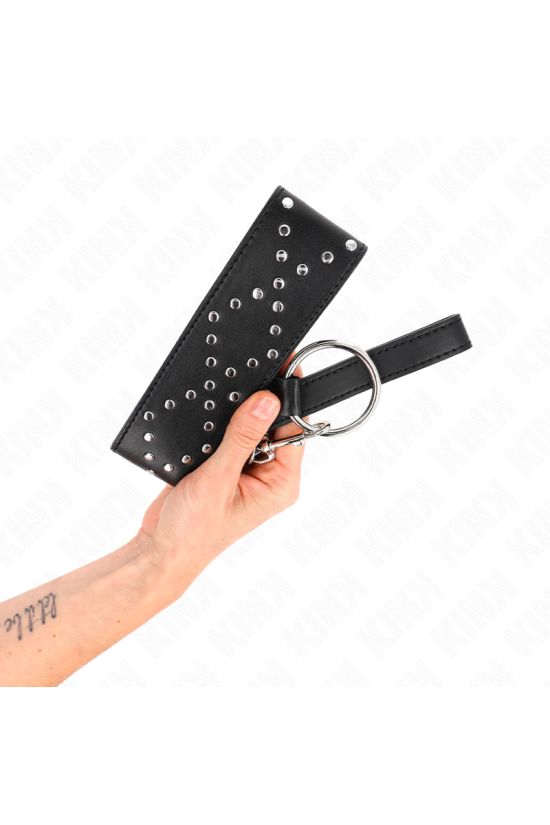 KINK - COLLANA 65 CM CON GUINZAGLIO CON BORCHIE ARGENTO MODELLO 3 REGOLABILE 36-43 CM X 5 CM