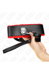 KINK - COLLANA CON CINTURA 116 CM CON CINTURINO IN PELLE ROSSO REGOLABILE 40-48 CM X 6 CM