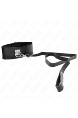 KINK - COLLANA CON CINTURA 116 CM CON CINTURINO IN PELLE NERA REGOLABILE 40-48 CM X 6 CM