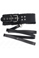 KINK - COLLANA CON CINTURA 116 CM CON CINTURINO IN PELLE NERA REGOLABILE 40-48 CM X 6 CM