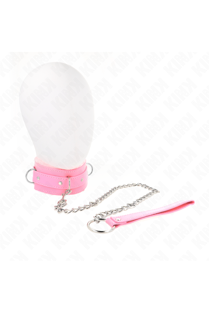 KINK - COLLARE CON GUINZAGLIO 65 CM CON RESTRIZIONI ROSA 36-42 CM X 5