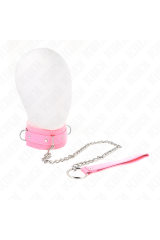 KINK - COLLARE CON GUINZAGLIO 65 CM CON RESTRIZIONI ROSA 36-42 CM X 5