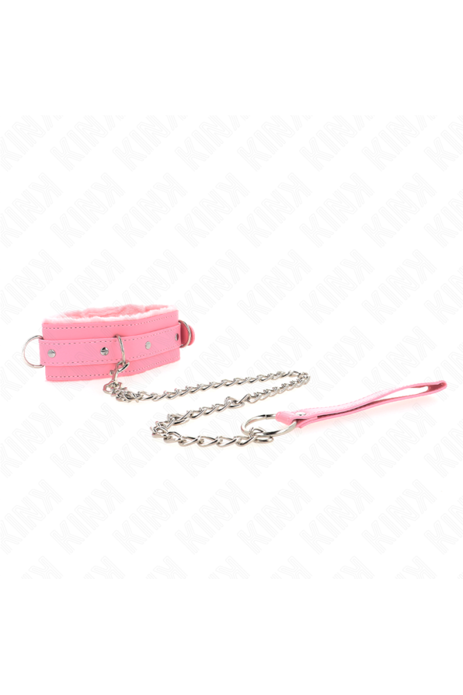 KINK - COLLARE CON GUINZAGLIO 65 CM CON RESTRIZIONI ROSA 36-42 CM X 5