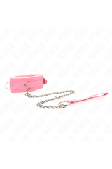KINK - COLLARE CON GUINZAGLIO 65 CM CON RESTRIZIONI ROSA 36-42 CM X 5