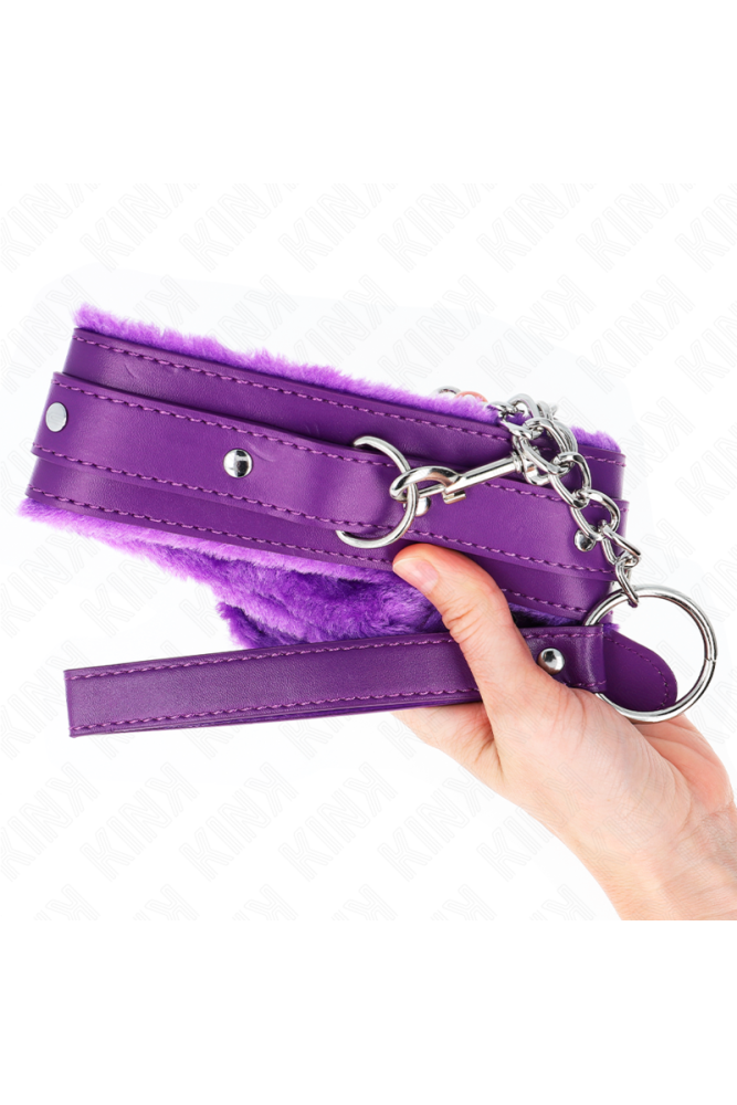 KINK - COLLARE CON GUINZAGLIO 65 CM CON RESTRIZIONI VIOLA 36-42 CM X 5