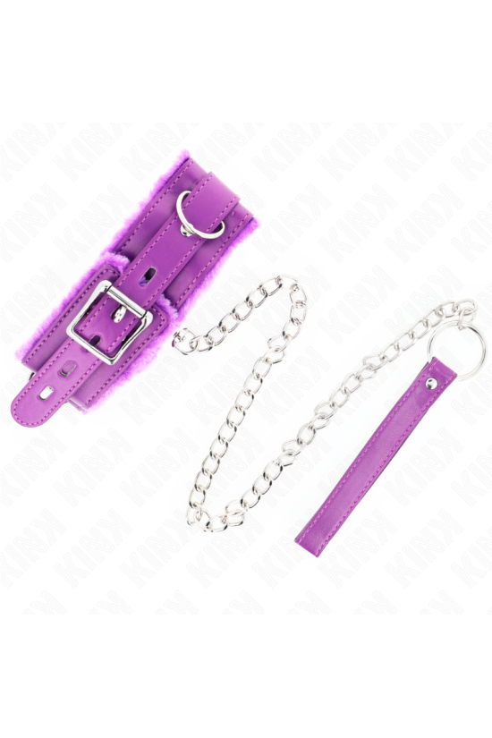 KINK - COLLARE CON GUINZAGLIO 65 CM CON RESTRIZIONI VIOLA 36-42 CM X 5