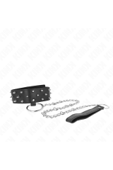 KINK - COLLANA CON GUINZAGLIO 65 CM CON BORCHIE IN ARGENTO MODELLO 5 REGOLABILE 36-43 CM X 5 CM