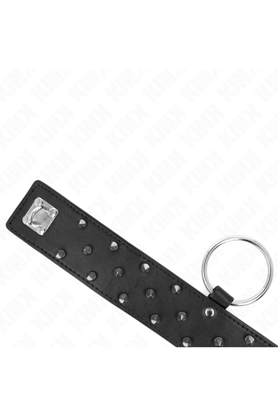 KINK - COLLANA CON GUINZAGLIO 65 CM CON BORCHIE IN ARGENTO MODELLO 5 REGOLABILE 36-43 CM X 5 CM