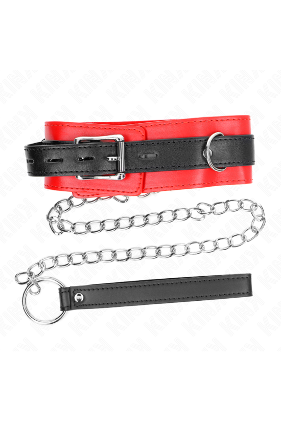KINK - COLLARE CON CINTURA 65 CM CON CINTURINO ROSSO 54 X 4