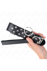KINK - COLLANA CON CINTURINO AD ANELLO RIVETTO CON CINTURA 65 CM NERO REGOLABILE 36-50 CM X 3