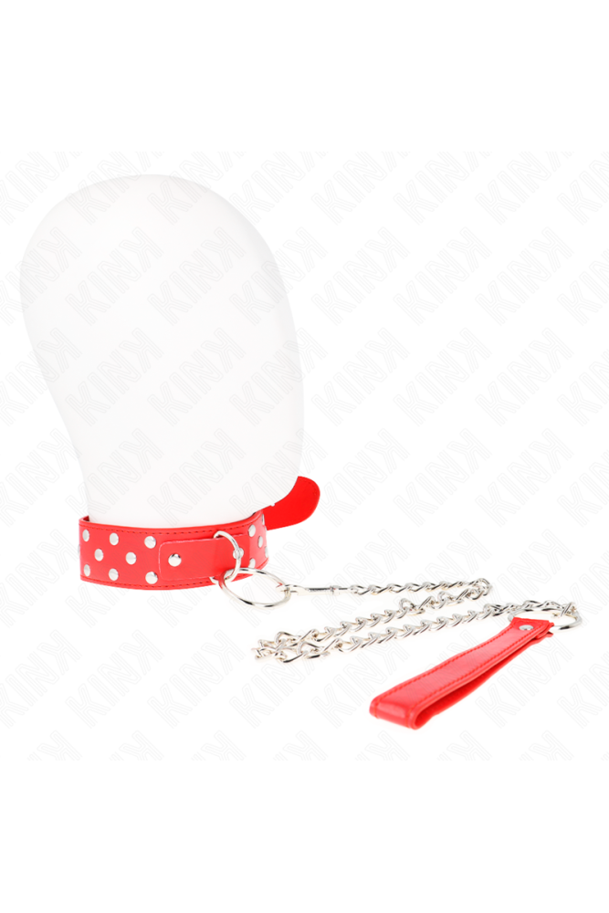 KINK - COLLANA CON CINTURINO AD ANELLO RIVETTO CON CINTURA 65 CM ROSSO REGOLABILE 36-50 CM X 3