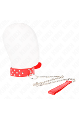 KINK - COLLANA CON CINTURINO AD ANELLO RIVETTO CON CINTURA 65 CM ROSSO REGOLABILE 36-50 CM X 3