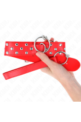 KINK - COLLANA CON CINTURINO AD ANELLO RIVETTO CON CINTURA 65 CM ROSSO REGOLABILE 36-50 CM X 3