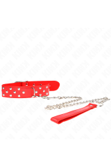 KINK - COLLANA CON CINTURINO AD ANELLO RIVETTO CON CINTURA 65 CM ROSSO REGOLABILE 36-50 CM X 3