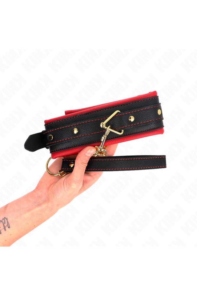 KINK - COLLARE CON GUINZAGLIO IN TESSUTO TINTO REGOLABILE 33-48 CM X 5