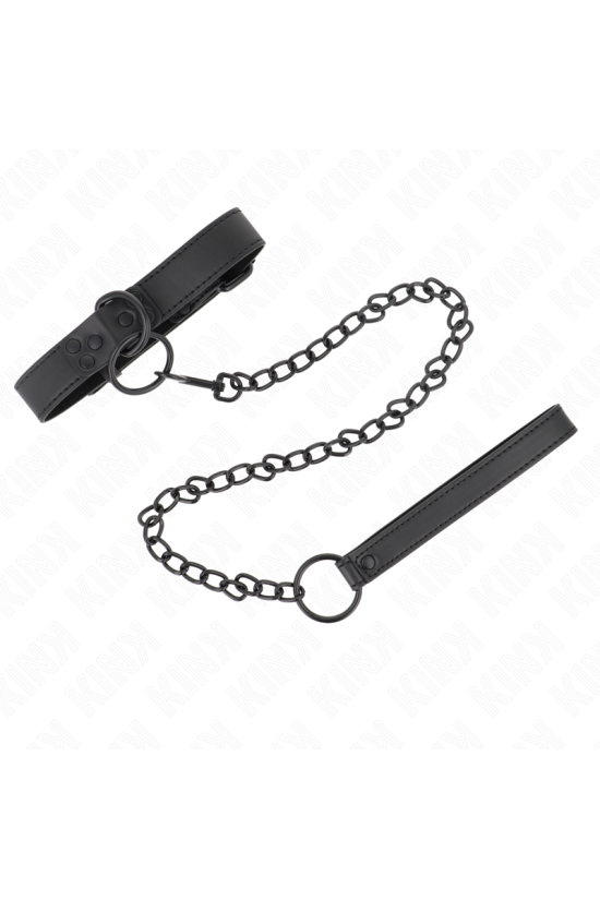 KINK - COLLARE CON GUINZAGLIO SCURO 65 CM REGOLABILE 37-54 CM X 3 CM