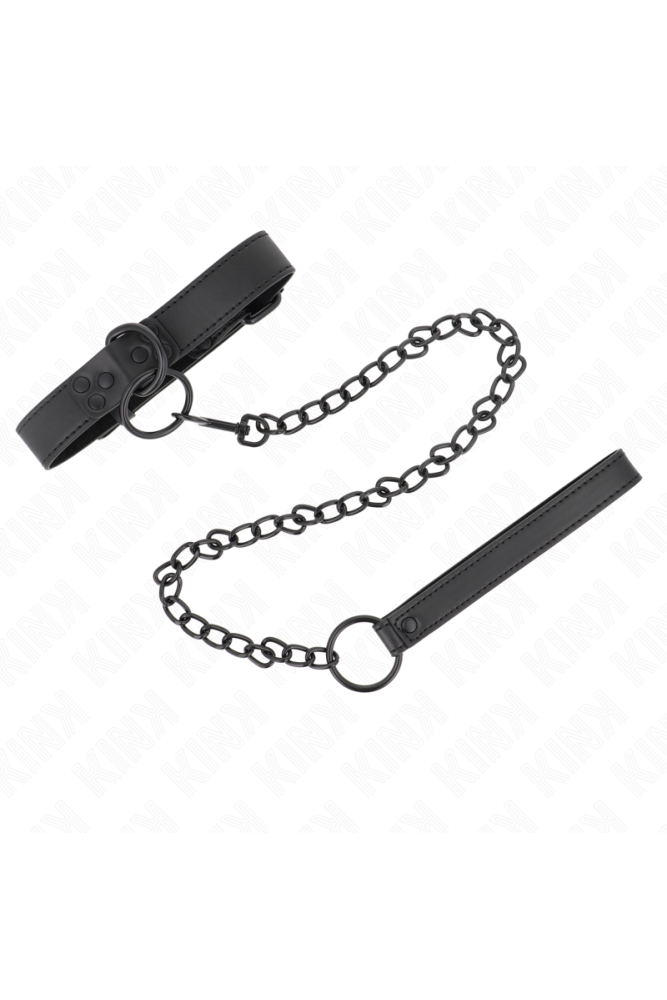 KINK - COLLARE CON GUINZAGLIO SCURO 65 CM REGOLABILE 37-54 CM X 3 CM