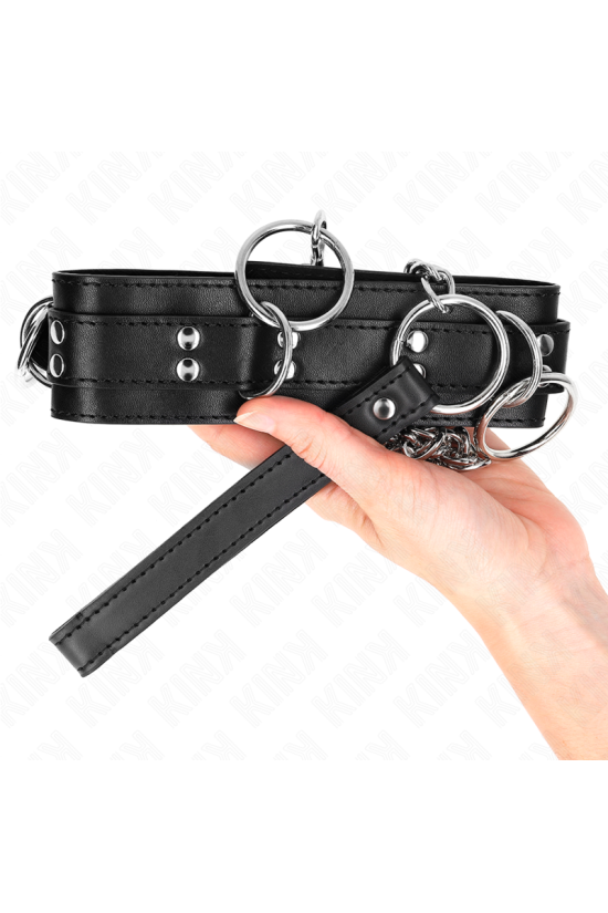 KINK - COLLANA SCHIAVITÙ 3 ANELLI CON CINTURINO 80 CM 53 X 5 CM