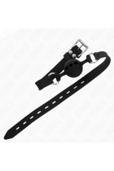 KINK - BAVAGLIO IN SILICONE INTERO 55 x 2 CM CON SFERA DA 4 CM MISURA S NERO REGOLABILE 35-51 CM