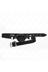 KINK - BAVAGLIO IN SILICONE INTERO 55 x 2 CM CON SFERA DA 5 CM MISURA L NERO REGOLABILE 35-51 CM