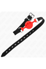 KINK - BAVAGLIO IN SILICONE INTERO 55 x 2 CM CON SFERA DA 4 CM MISURA S ROSSO REGOLABILE 35-51 CM