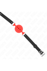 KINK - BAVAGLIO IN SILICONE INTERO 55 x 2 CM CON SFERA DA 5 CM MISURA L ROSSO REGOLABILE 35-51 CM