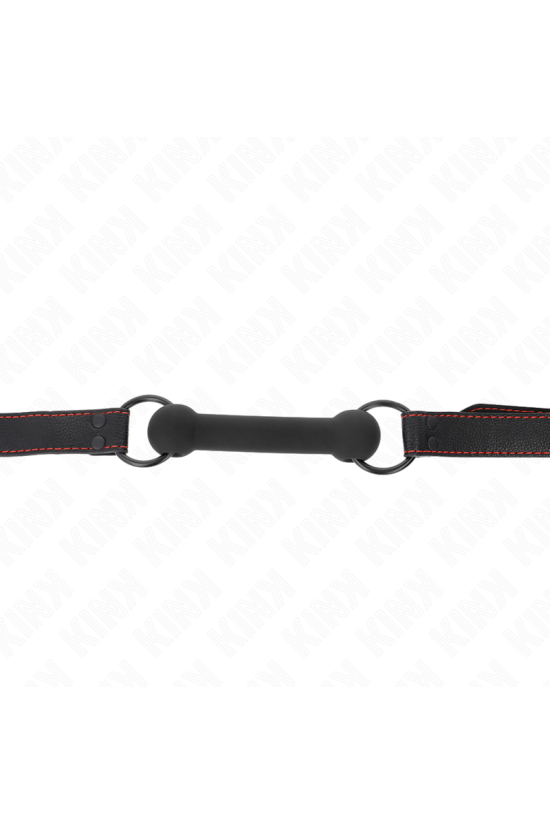 KINK - BONE GAG CON CINTURINO IN SIMILPELLE NERO REGOLABILE 41-57 CM