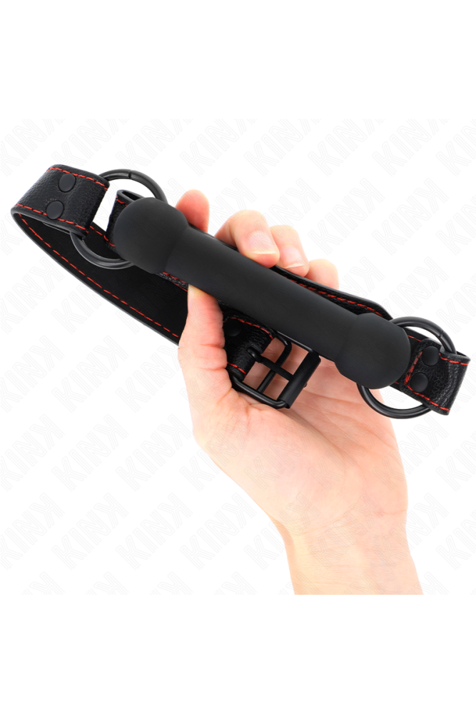 KINK - BONE GAG CON CINTURINO IN SIMILPELLE NERO REGOLABILE 41-57 CM