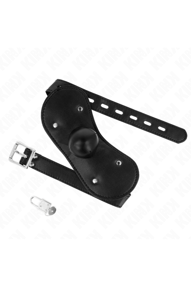 KINK - MASCHERA BOCCA BALL GAG CON SERRATURA REGOLABILE 42-60 CM