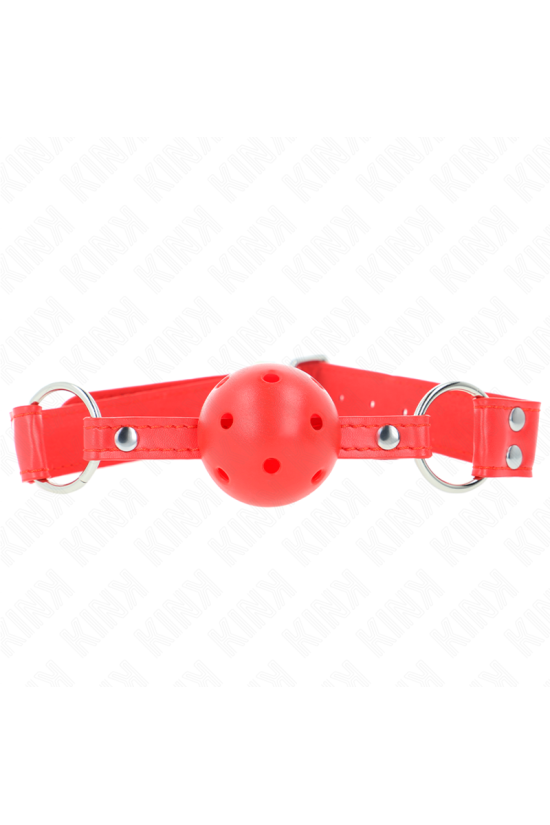 KINK - BALL GAG COMPLETO ROSSO CAVO DURO 62 x 2 CM