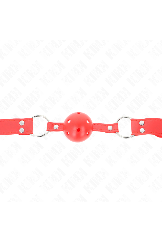 KINK - BALL GAG COMPLETO ROSSO CAVO DURO 62 x 2 CM