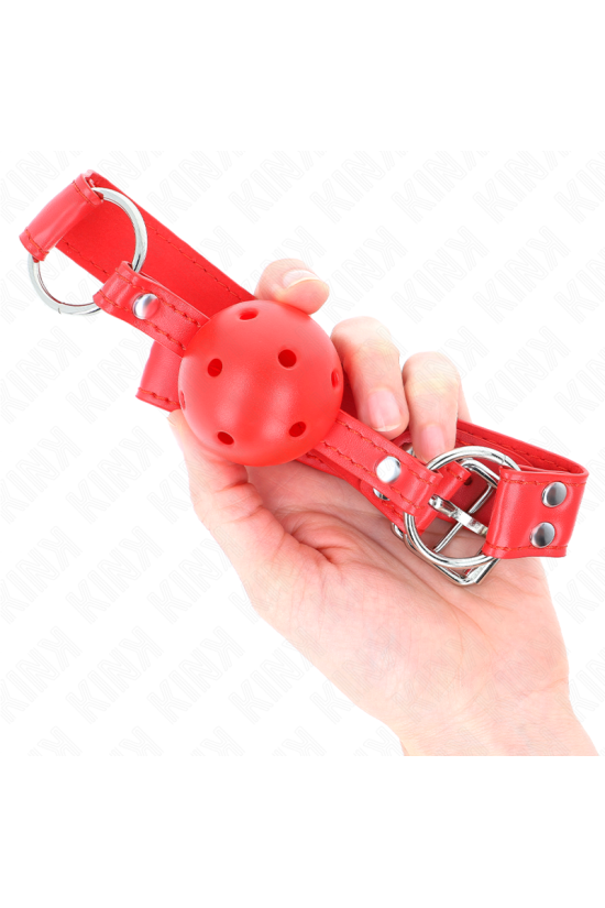 KINK - BALL GAG COMPLETO ROSSO CAVO DURO 62 x 2 CM