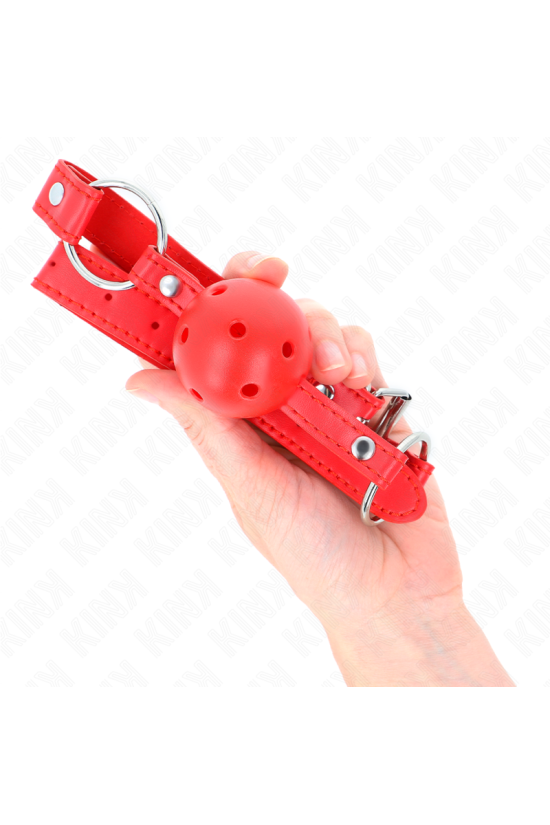 KINK - BAVAGLIO SFERA TRASPIRANTE 4 CM CON DOPPIO RIVETTO MODELLO 1 ROSSO 62
