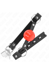 KINK - BALL 4 CM GAG CON SERRATURA SFERA ROSSA CINTURINO NERO 60 x 2 CM