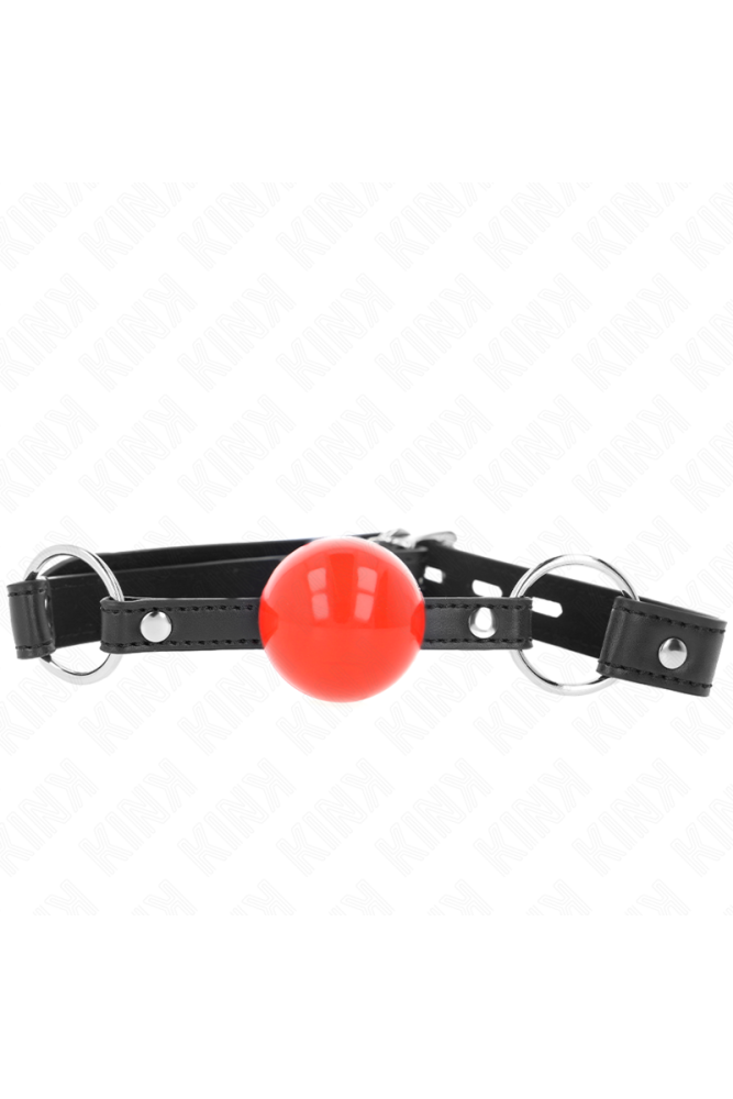 KINK - BALL 4 CM GAG CON SERRATURA SFERA ROSSA CINTURINO NERO 60 x 2 CM