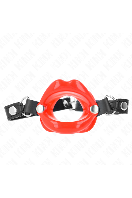 KINK - BAVAGLIO LIP 8 CM CON CINTURINO IN SIMILPELLE ROSSO 63 x 2 CM REGOLABILE 39-58 CM