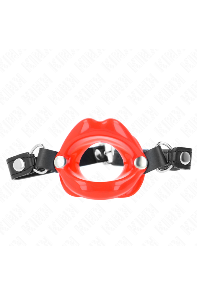 KINK - BAVAGLIO LIP 8 CM CON CINTURINO IN SIMILPELLE ROSSO 63 x 2 CM REGOLABILE 39-58 CM
