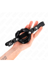 KINK - BAVAGLIO LIP 8 CM CON CINTURINO IN SIMILPELLE NERA 63 x 2 CM REGOLABILE 39-58 CM