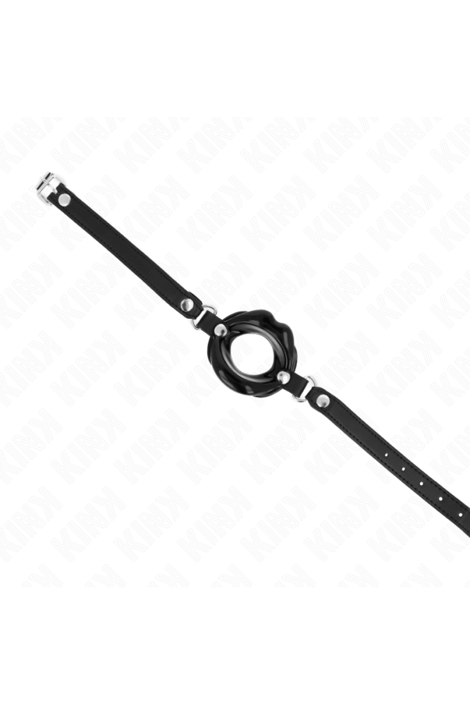 KINK - BAVAGLIO LIP 8 CM CON CINTURINO IN SIMILPELLE NERA 63 x 2 CM REGOLABILE 39-58 CM