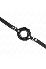 KINK - BAVAGLIO LIP 8 CM CON CINTURINO IN SIMILPELLE NERA 63 x 2 CM REGOLABILE 39-58 CM